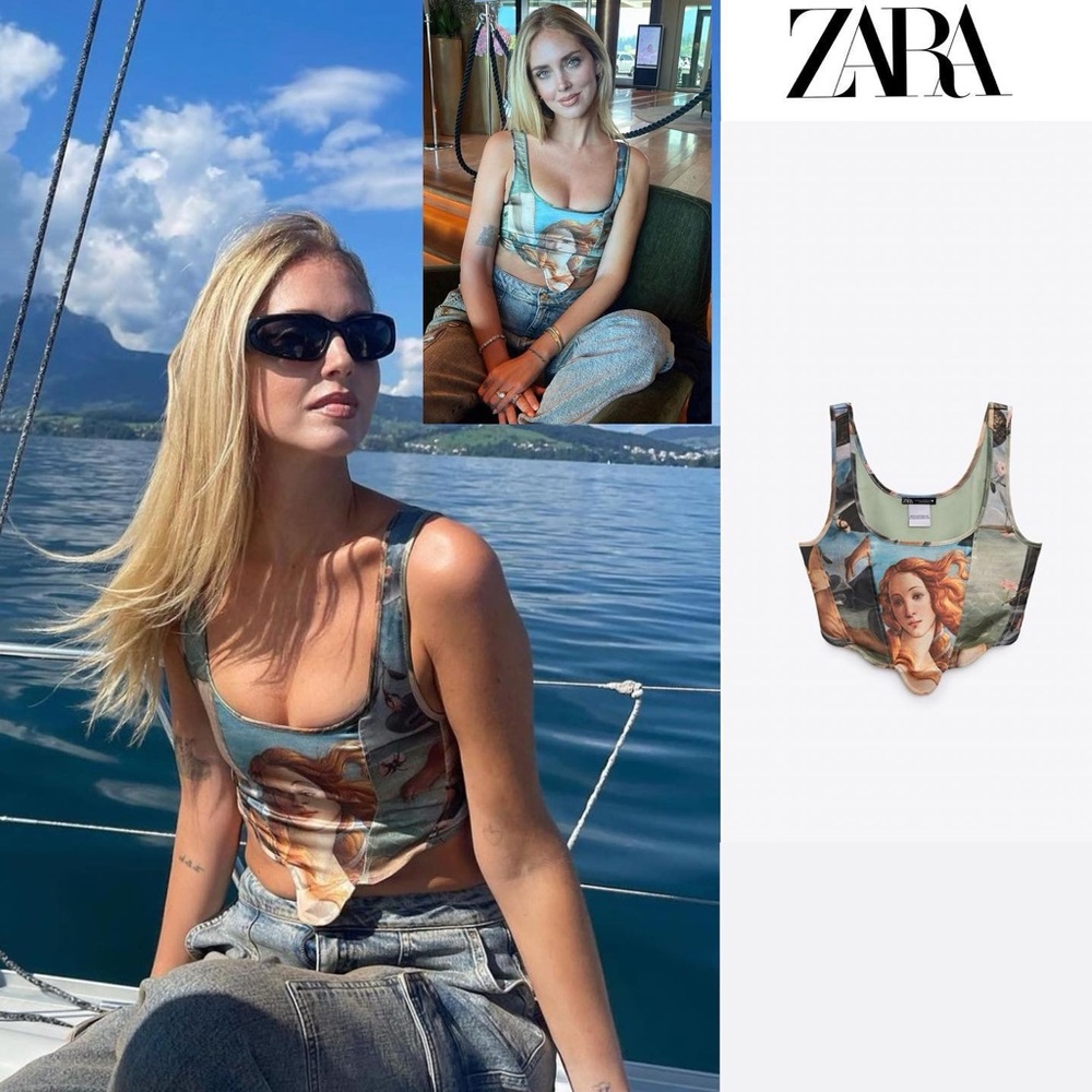 ZARA Bloggers Fav Birth of Venus Corset Crop Top